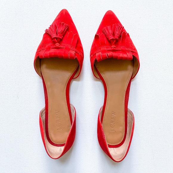 J. Crew Red Tassel D’Orsay Flats - Picture 8 of 8